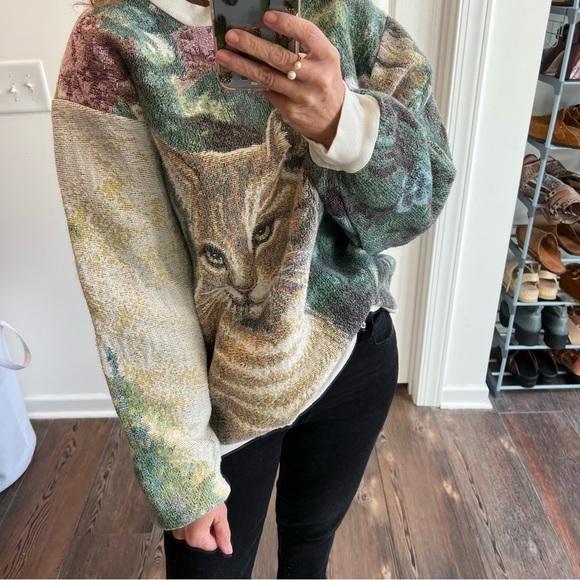Vintage Crazy Cat Lady Cats Lovers Dream Sweater Cotton Sugar Street Weavers - Picture 10 of 15